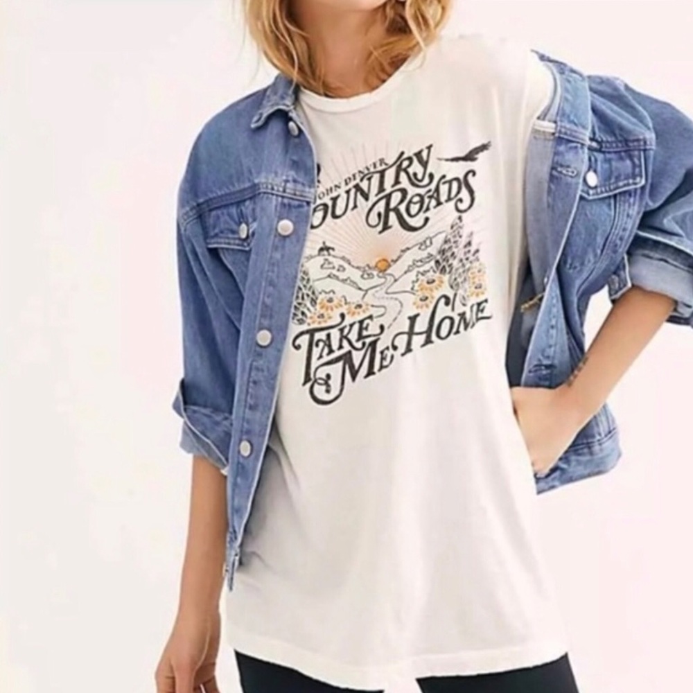 Graphic 'Country Roads' Short Sleeve Tee - White